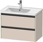 taupe supermatt / 2 Schubkästen / Waschtischunterbau