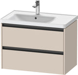 Duravit Ketho.2 Waschtischunterbau 784 mm betongrau matt mit 2 Schubkästen und Becken links