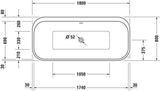 DURAVIT Whirlwanne Happy D.2Plus 1800x800mm freistehend mit Air-System, weiß
