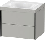DURAVIT XViu c-bonded Waschtischunterbauset, 2 Schubkästen, wandhängend, schwarz/betongrau matt