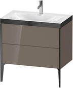 Mitteldichte Faserplatte (MDF) / 2Ausz.,1Hl,schwarz / flannel grey hochglanz