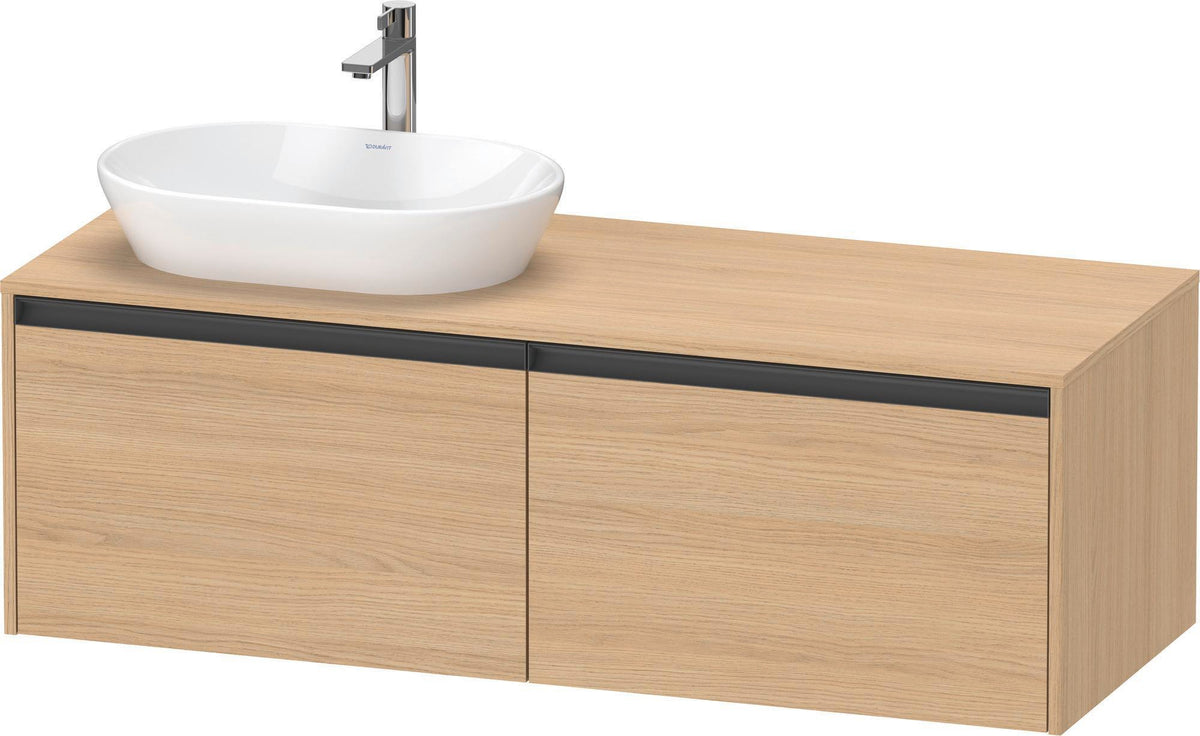Duravit Ketho.2 Konsolen-Waschtischunterbau 1400 mm Betongrau Matt mit 2 Auszügen