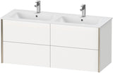 Duravit XViu Waschtischunterbau wandhängend 1280 mm, 4 Schubkästen, champagner matt/weiß matt