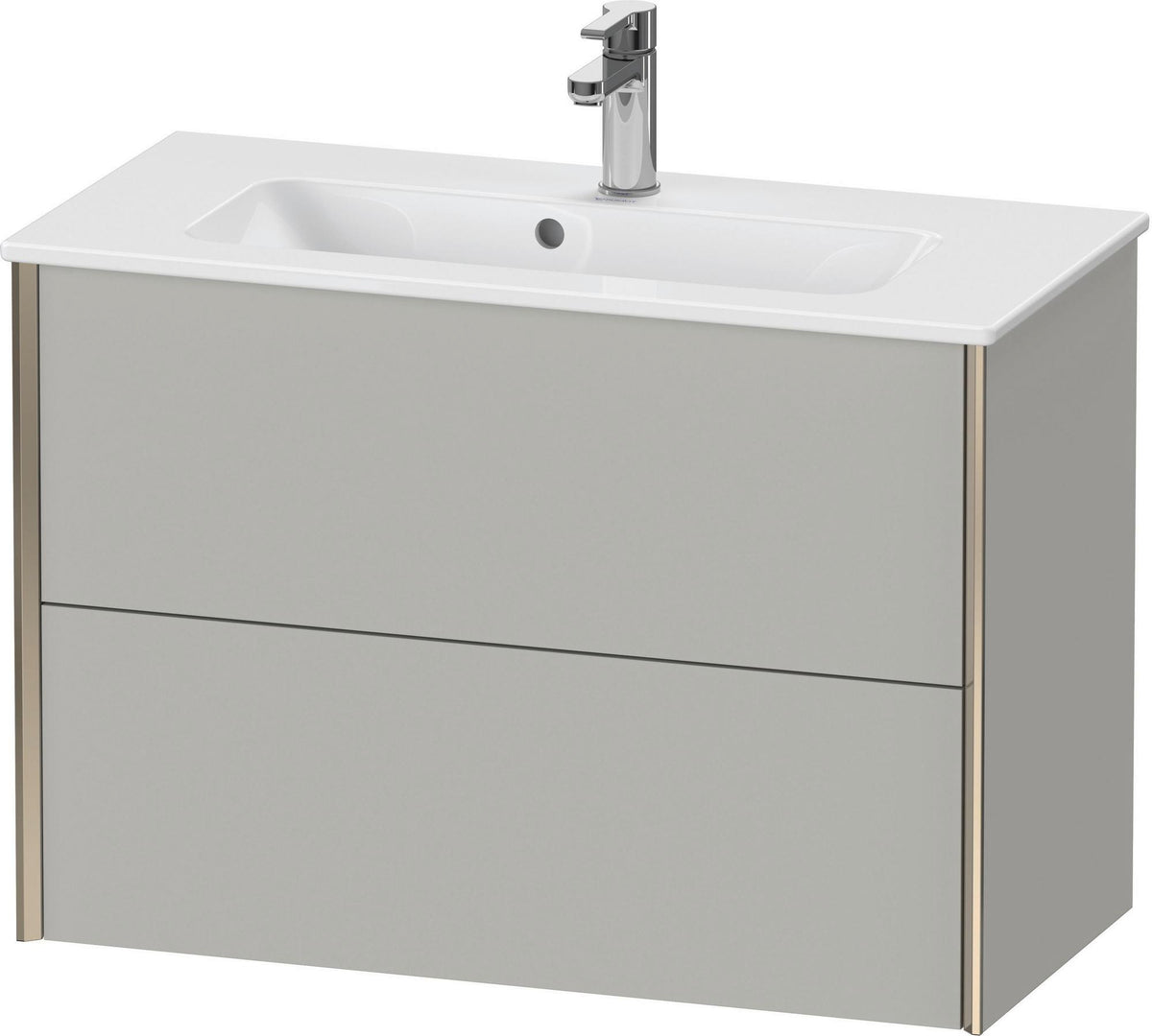 DURAVIT XViu Waschtischunterbau wandhängend 810 mm, 2 Schubladen, champagner matt/weiß matt
