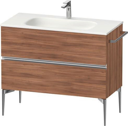 DURAVIT Sivida Waschtischunterbau 1010 mm Nussbaum mit 2 Schubkästen und Soft-Close
