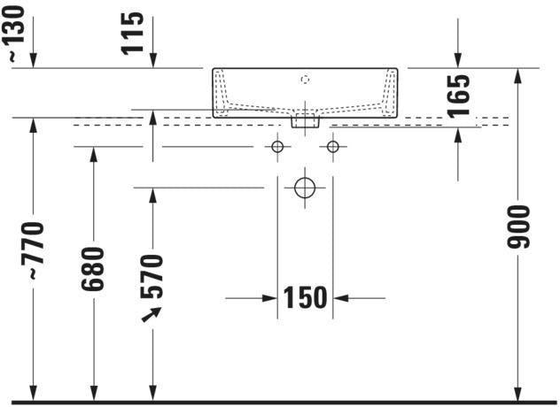 DURAVIT Vero Air Aufsatzbecken 500 mm, weiß, ohne Überlauf, mit Hahnlochbank, geschliffen