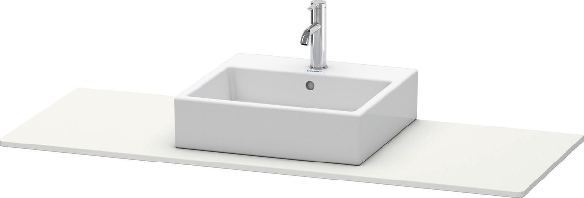 Duravit XSquare Konsole 1400x550mm betongrau matt – 1 Ausschnitt, mit Siphonaussparung