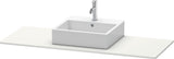 Duravit XSquare Konsole 1400x550mm betongrau matt – 1 Ausschnitt, mit Siphonaussparung