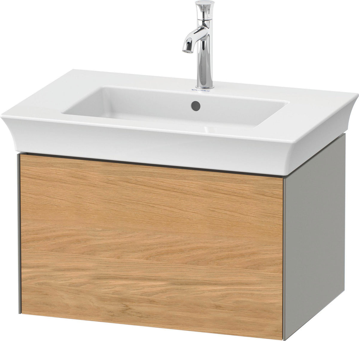 DURAVIT White Tulip Waschtischunterbau 684 mm – 1 Auszug, Tip-On, LED-Innenbeleuchtung, graphit seidenmatt