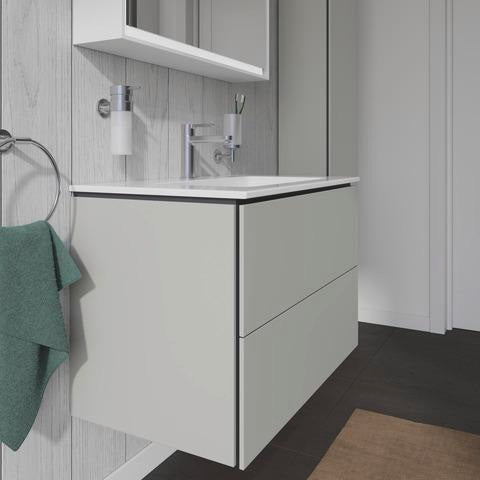 Duravit L-Cube Waschtischunterbau 820 mm taupe matt mit 2 Schubkästen und Tip-On-Technik