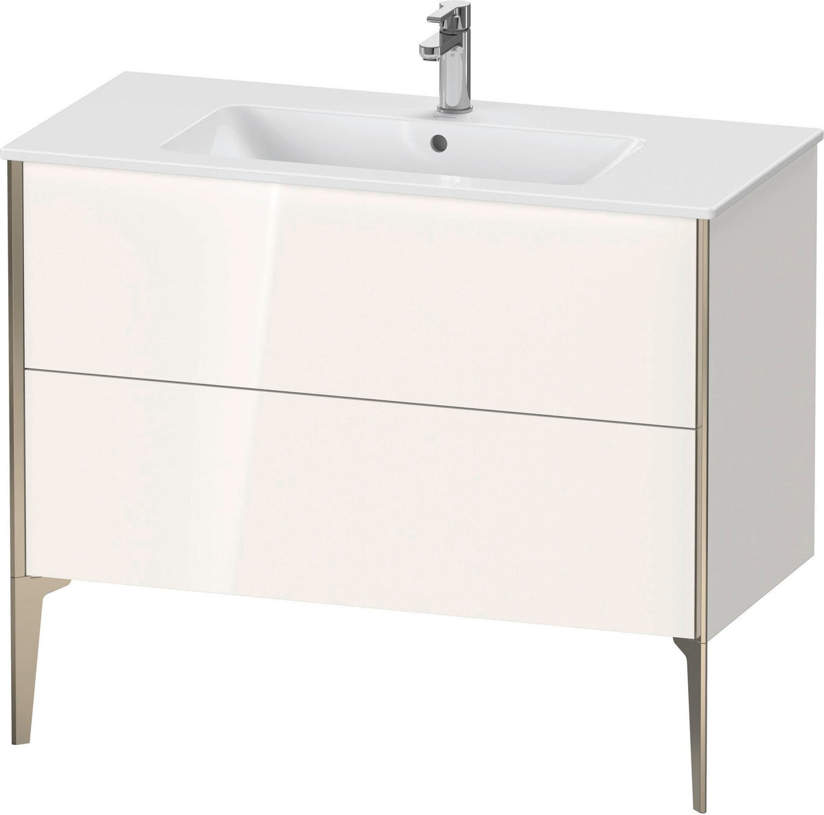 Duravit XViu Waschtischunterbau bodenstehend 1010 mm, 2 Auszüge, weiß matt, Tip-On