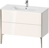 Duravit XViu Waschtischunterbau bodenstehend 1010 mm, 2 Auszüge, weiß matt, Tip-On