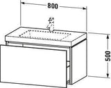 Duravit L-Cube c-bonded Waschtischset 800 mm mit Vero Air, 1 Auszug, Weiß Matt