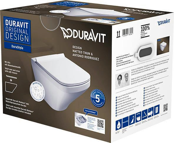 DURAVIT DuraStyle Wand-WC Set spülrandlos mit Absenkautomatik und WC-Sitz