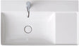 Duravit DuraSquare Möbel-Waschtisch 800 mm Weiß mit Hahnlochbank, Becken links, inkl. Halbsäule