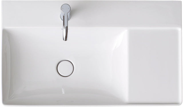 DURAVIT DuraSquare Waschtisch 800 mm, Weiß, mit Hahnlochbank, Becken links, für Möbel