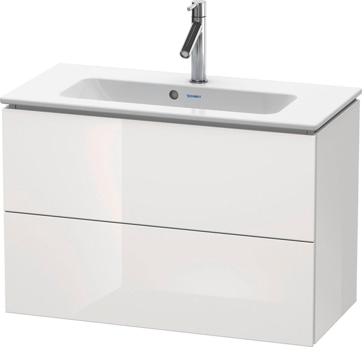 DURAVIT L-Cube Waschtischunterbau 820 mm weiß matt mit 2 Schubkästen und Tip-On-Technik