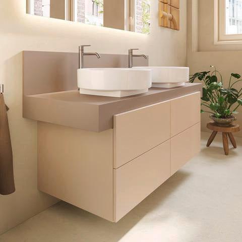 DURAVIT Balcoon Konsole 1400 mm mit Ausschnitt links – Elfenbein Matt