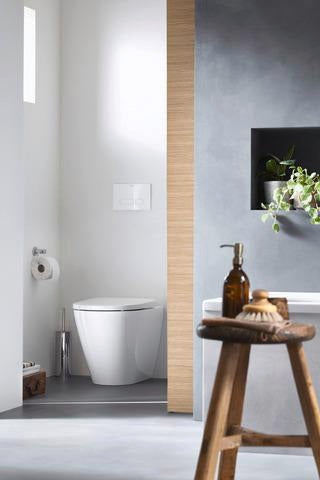 DURAVIT D-Code Bürstengarnitur bodenstehend in Chrom – 89 x 89 x 385 mm, Messing verchromt