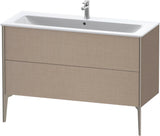DURAVIT XViu Waschtischunterbau bodenstehend 1210 mm, 2 Auszüge, champagner matt/weiß matt