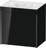 DURAVIT XViu Waschtischunterbau 450 mm wandhängend mit c-bonded Waschtisch, schwarz matt / schwarz hochglanz