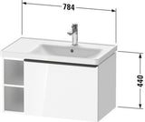 DURAVIT D-Neo Waschtischunterbau 784 mm wandhängend mit 1 Auszug und 2 offenen Fächern in Betongrau Matt