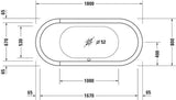 DURAVIT Starck Whirlwanne 1800x800mm Einbau Oval Acryl mit Air-System und 2 Rückenschrägen Weiß