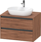 nussbaum natur / 2 Schubkästen / Waschtischunterbau
