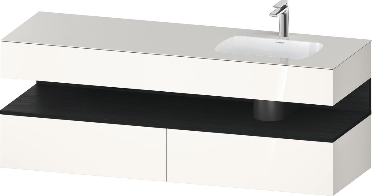 DURAVIT Qatego Einbauwaschtisch mit Konsolenwaschtischunterbau 1600 mm Weiß Matt