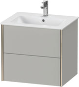 DURAVIT XViu Waschtischunterbau wandhängend 610 mm, 2 Schubkästen, weiß matt – ohne Griff, mit Tip-On-Technik