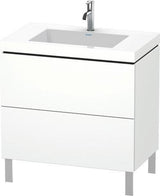 Duravit L-Cube Waschtischset 800x480mm mit Möbelwaschtisch Vero Air, 2 Auszüge, 1 Hahnlochbank, seidenmatt