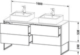 Duravit XSquare Waschtischunterbau 1600 mm mit Fußgestell und Höhenausgleich in s-matt