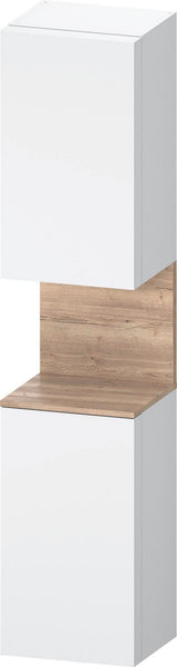 DURAVIT Qatego Hochschrank 400 mm Eiche Schwarz Matt – 2 Türen, Soft-Close, Tip-on