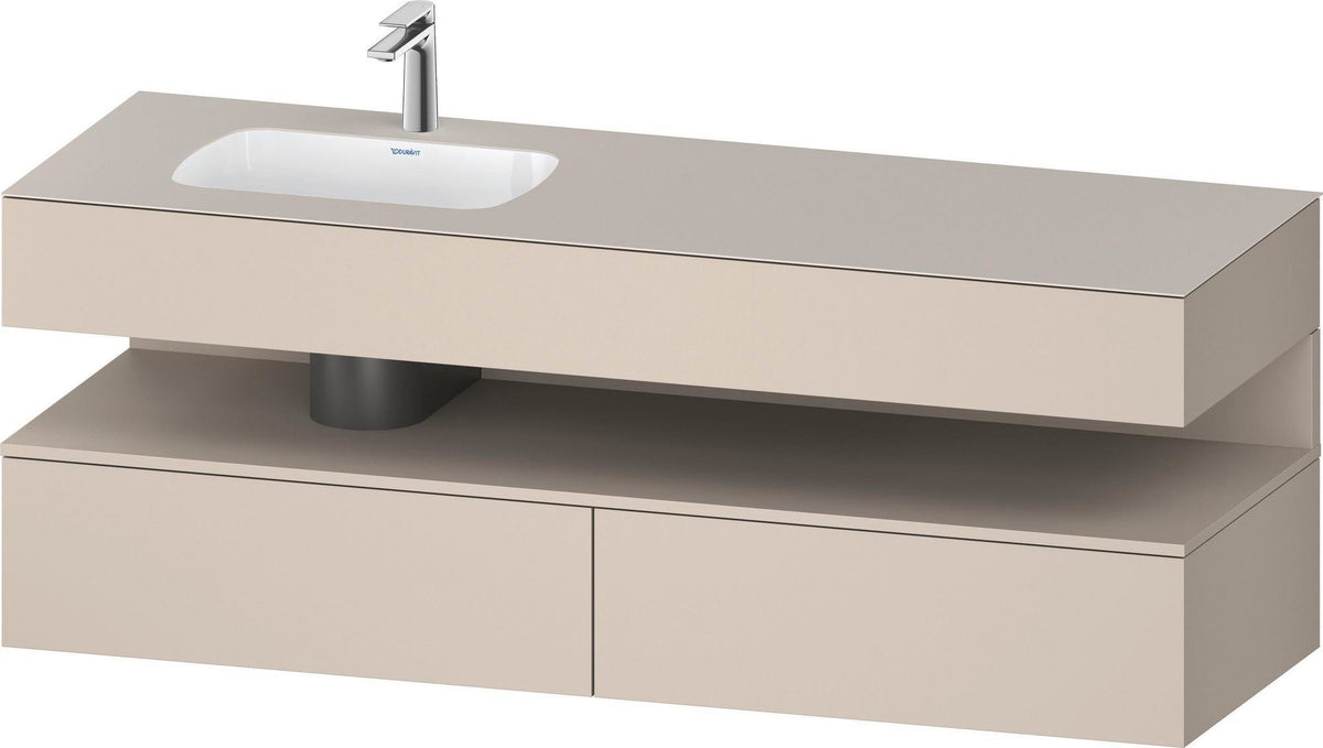 DURAVIT Qatego Studio F. A. Porsche Einbauwaschtisch mit Konsolenwaschtischunterbau 1600 mm Weiß Matt