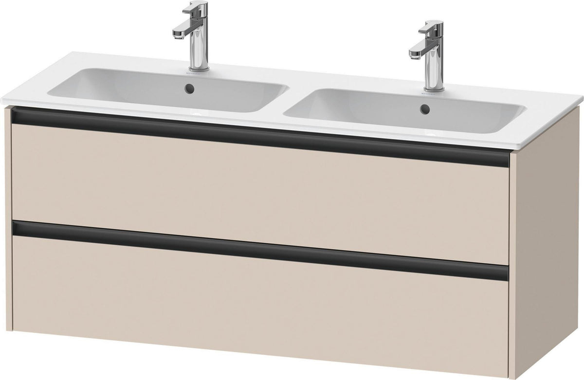 DURAVIT Ketho.2 Waschtischunterbau 1280 mm betongrau matt mit 2 Schubkästen und Soft-Close