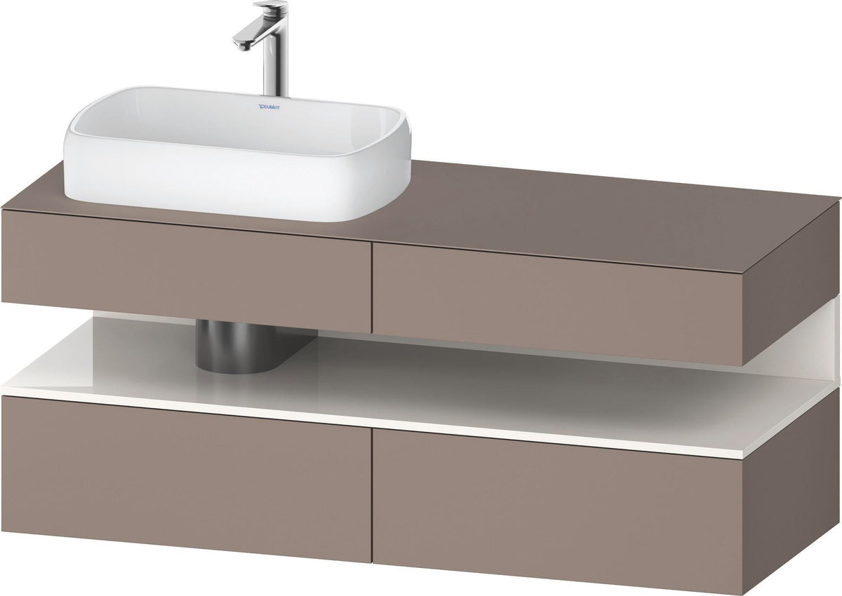 DURAVIT Qatego Studio F. A. Porsche Konsolenwaschtischunterbau 1400 mm Weiß Matt mit LED-Nischenbeleuchtung