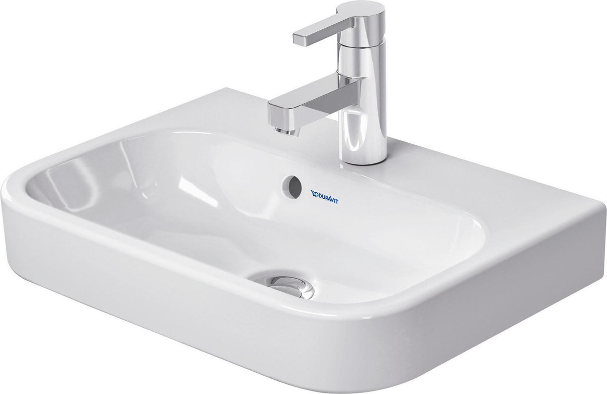 DURAVIT Happy D.2 Möbel-Handwaschbecken 500 mm mit Überlauf und Hahnlochbank, weiß
