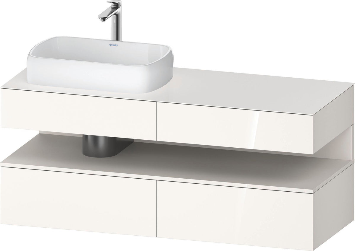 DURAVIT Qatego Studio F. A. Porsche Konsolenwaschtischunterbau 1400 mm Weiß Matt mit LED-Nischenbeleuchtung