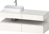Duravit Qatego Konsolenwaschtischunterbau 1400 mm weiß hochglanz mit Eiche schwarz Nische