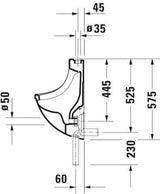 Duravit Urinal STARCK 3 330x350mm von oben, ohne Fliege, weiss, WonderGliss
