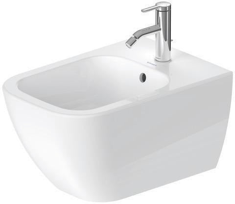 DURAVIT Wand-Bidet Happy D.2 540 mm Anthrazit Matt mit Überlauf und 1 Hahnloch