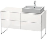 Duravit XSQUARE Waschtischunterbau 1400 mm mit Fußgestell und Becken rechts