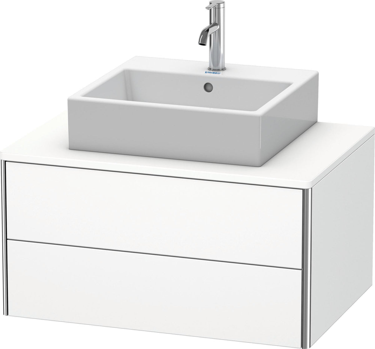 DURAVIT XSquare Waschtischunterbau 800 mm Weiß Seidenmatt mit Tip-on und Soft-Close