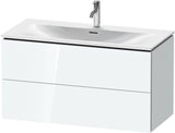 DURAVIT L-Cube Waschtischunterbau, wandhängend, 1020 mm, 2 Schubkästen, weiß matt