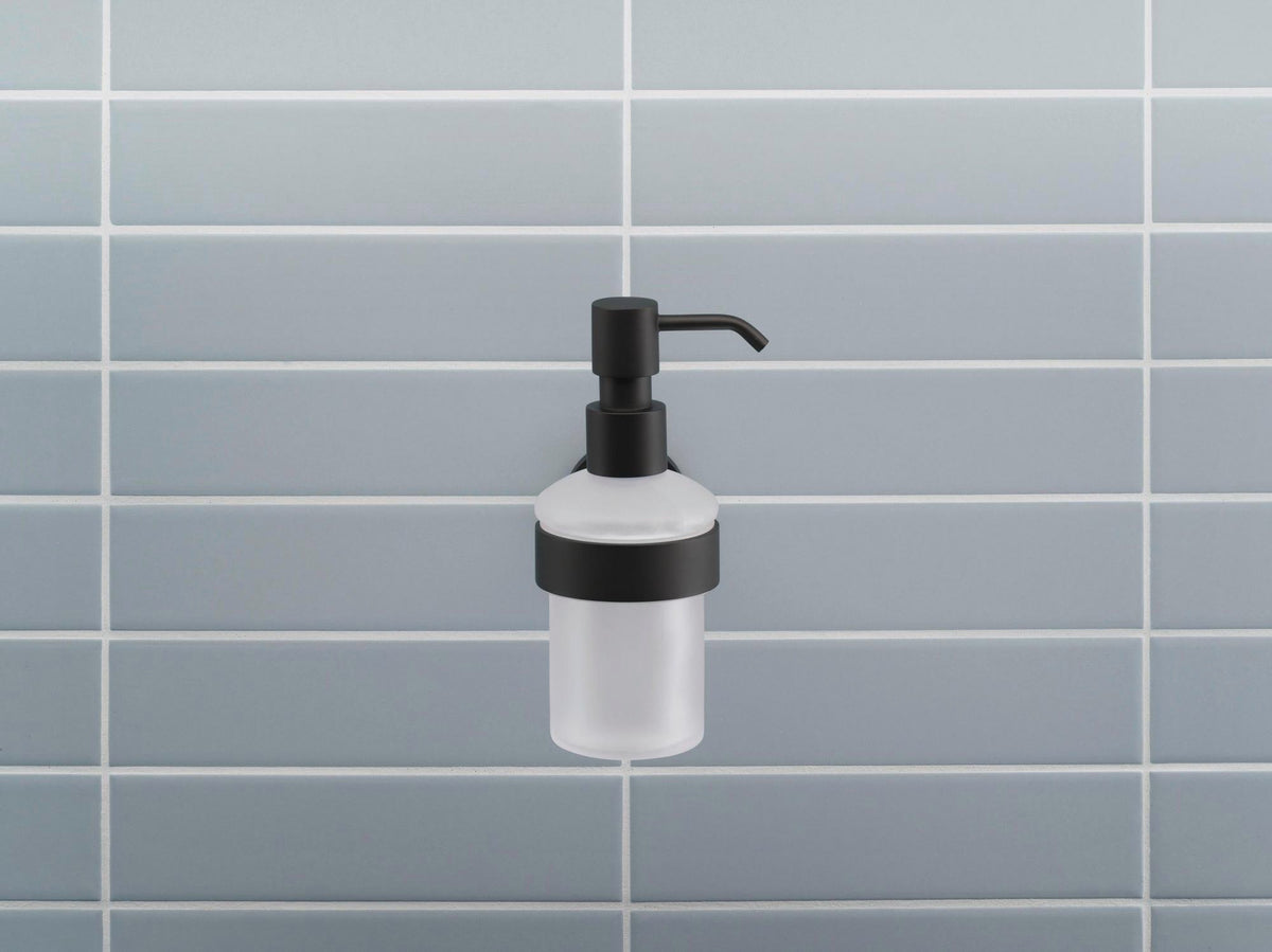 DURAVIT D-Code Seifenspender mit Glasflakon und verchromtem Messinghalter für Wandmontage
