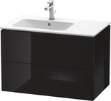 DURAVIT L-Cube Waschtischunterbau 820 mm betongrau matt – 2 Schubkästen, Becken links, wandhängend