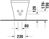 DURAVIT DuraStyle Stand-Bidet 370 mm weiß mit Überlauf, Hahnlochbank & WonderGliss