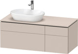 DURAVIT L-Cube Waschtischunterbau 1220 mm taupe supermatt mit Tip-On-Technik und Soft-Close