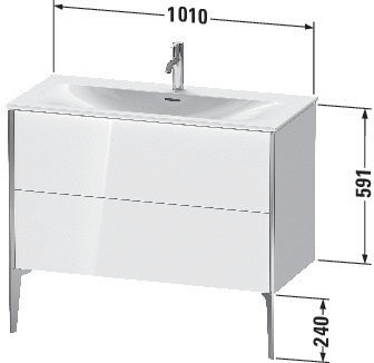 Duravit Waschtischunterbau XVIU 1010x831x480 mm mit 2 Auszügen in Champagner Matt