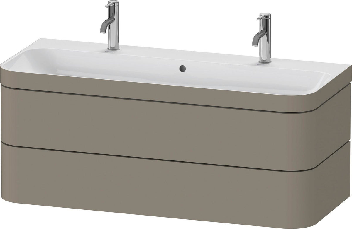 DURAVIT Happy D.2 c-bonded Waschtischset 1175 mm wandhängend mit 2 Schubkästen und Tip-on Technik